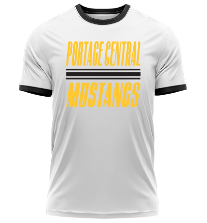 Y2K Portage, Michigan Central Mustangs soccer t-shirt royal blue