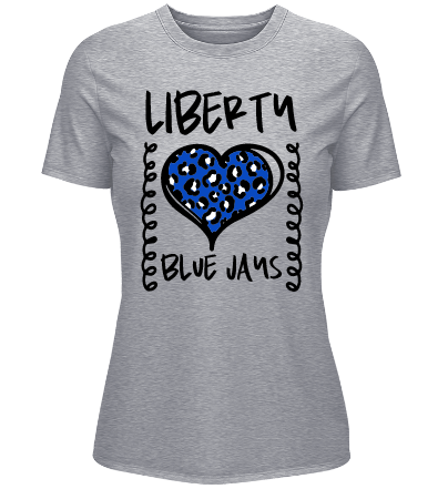 Womens Liberty High School Blue Jays V-Neck T-Shirt