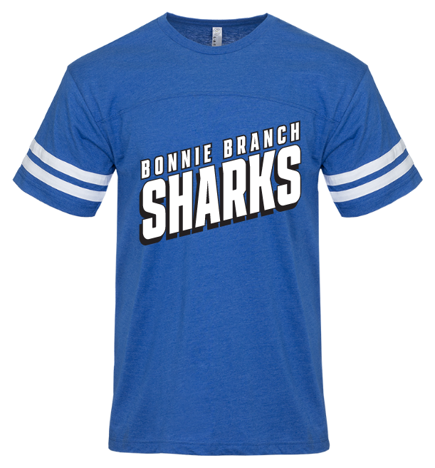 MD, Bonnie Branch Sharks - Youth Live.And.Tell Football Jersey Tee